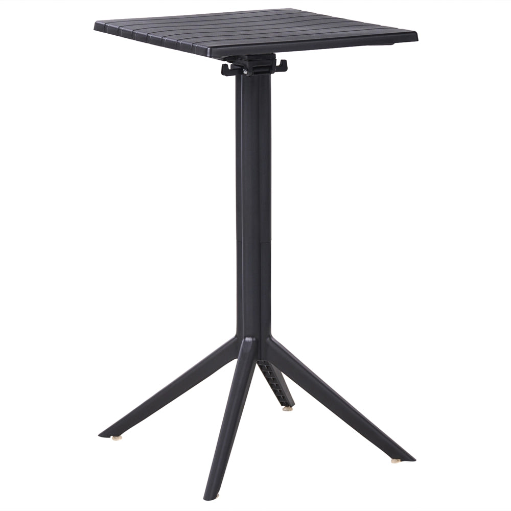 Tavolo da bistrot nero Materiale sintetico 60 x 60 cm Ribaltabile Resistente da esterno Tavolo da balcone