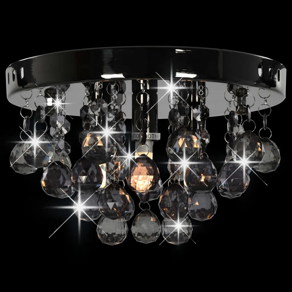 Lampadario con Perle Fumé Tondo Nero G9 281581