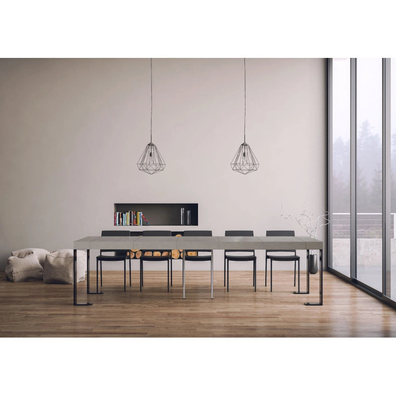 Consolle allungabile 90x40/300 cm Tecno Premium telaio Antracite - Cashmere