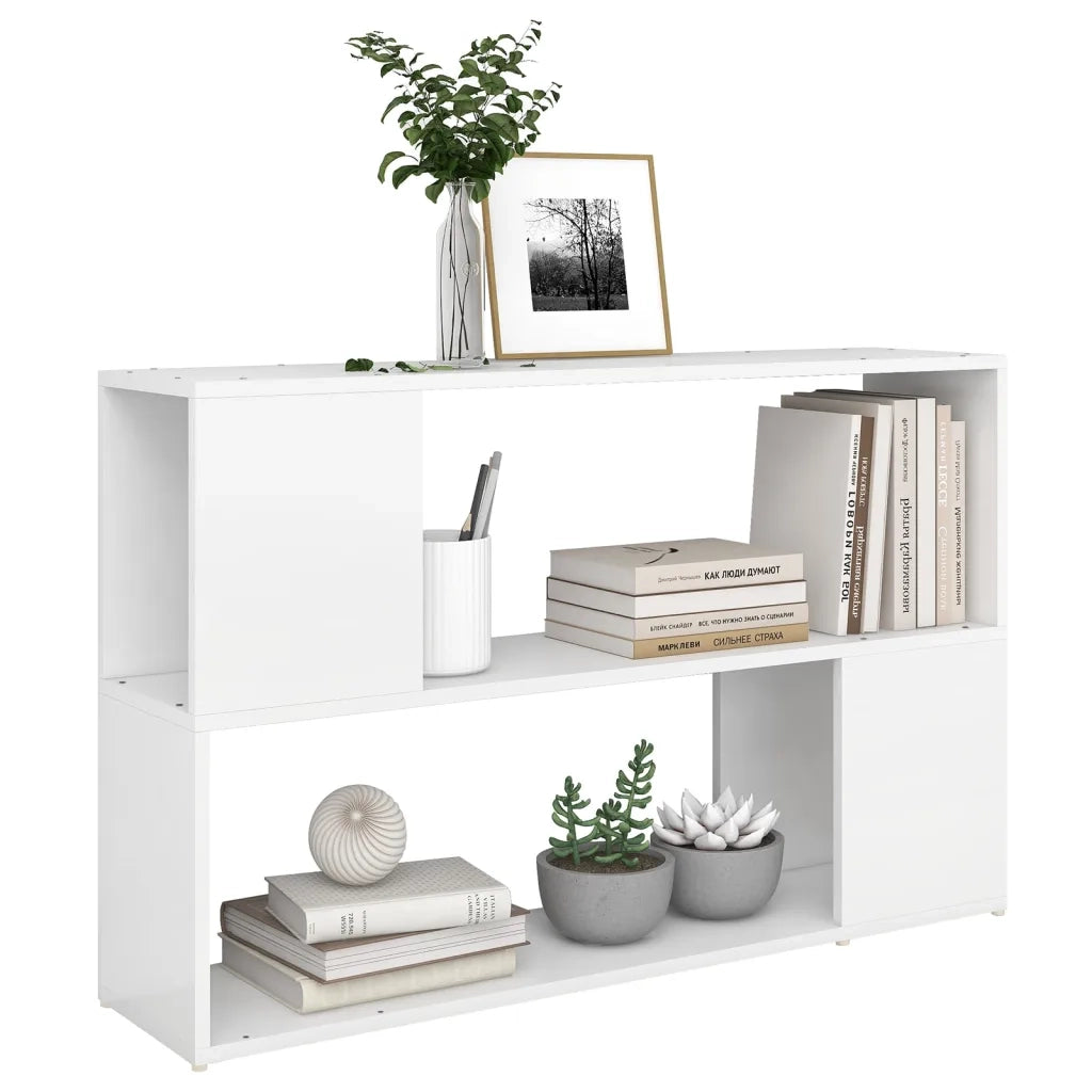 Libreria-Scaffale per Libri-Mobile di Stoccaggio Bianca 100x24x63 cm in Legno Multistrato