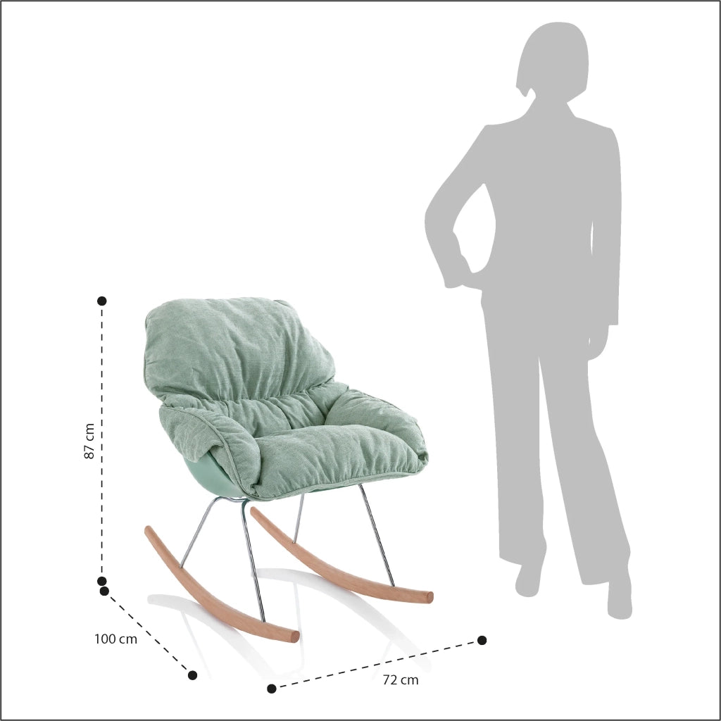 Poltrona con dondolo ZEN verde menta