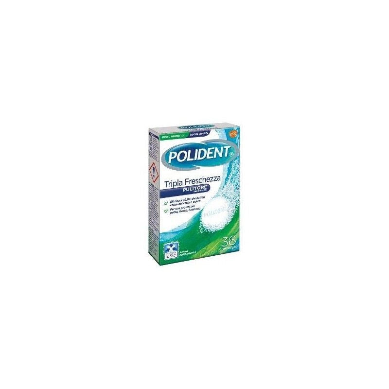 POLIDENT TABS PULITORE PER PROTESI TRIPLA FRESCHEZZA 36 CAPSULE EFFERVESCENTI