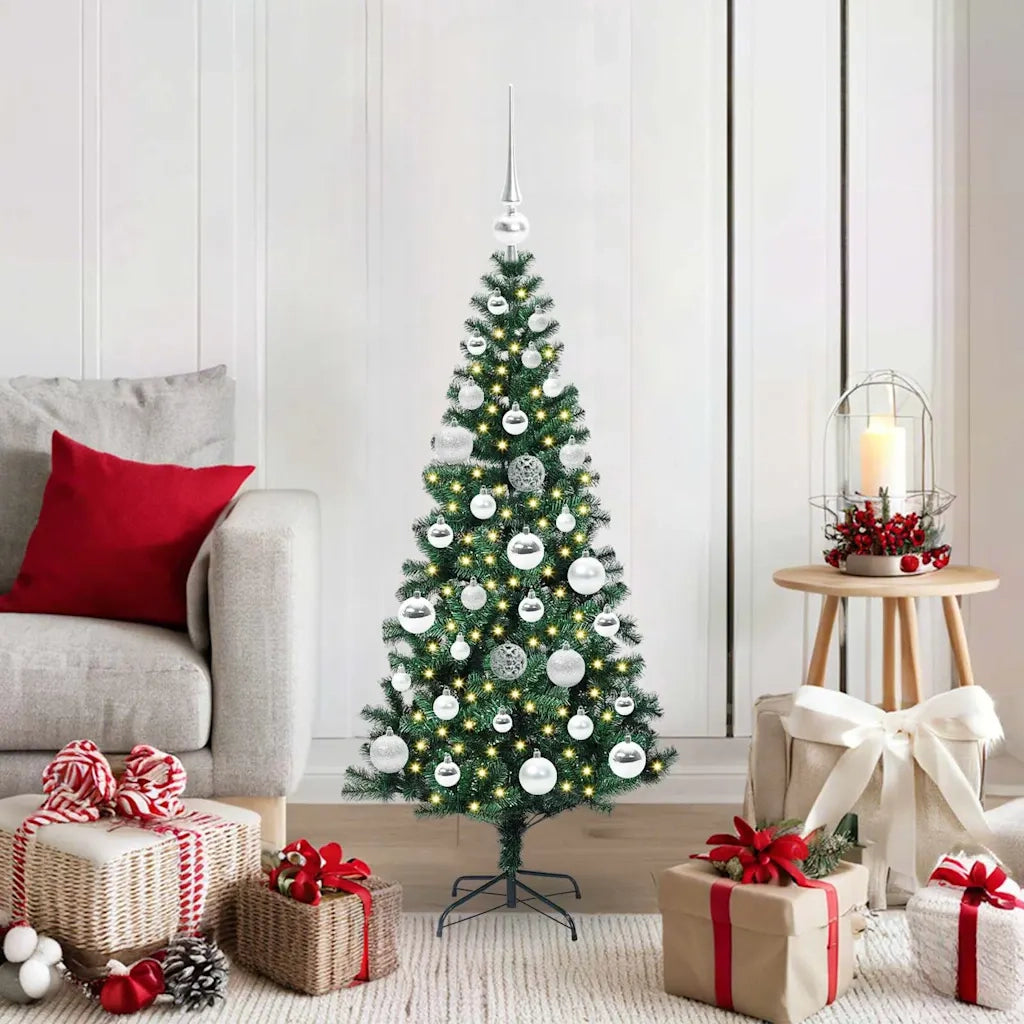Albero di Natale | Decorazioni natalizie artificiale con luci integrate Verde 120 cm