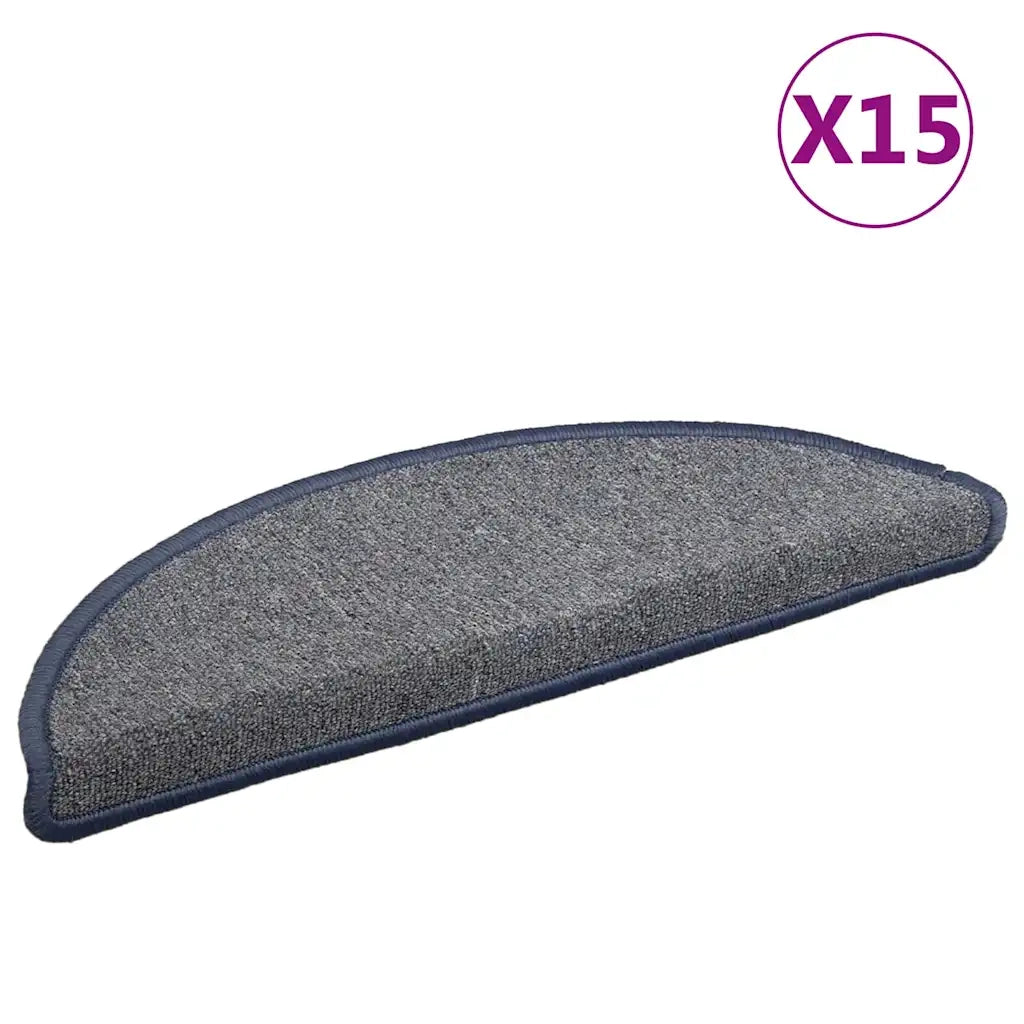 Tappetini per Scale 15 pz Grigio Chiaro e Blu 56x17x3 cm cod mxl 59030
