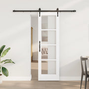 Set porta scorrevole  con accessori bianchi 61x198.5 cm Legno massiccio di pino