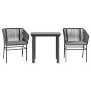 Set da Pranzo da Giardino 3 pz | Set Salotto da Giardino con Cuscini Polyrattan Vetro