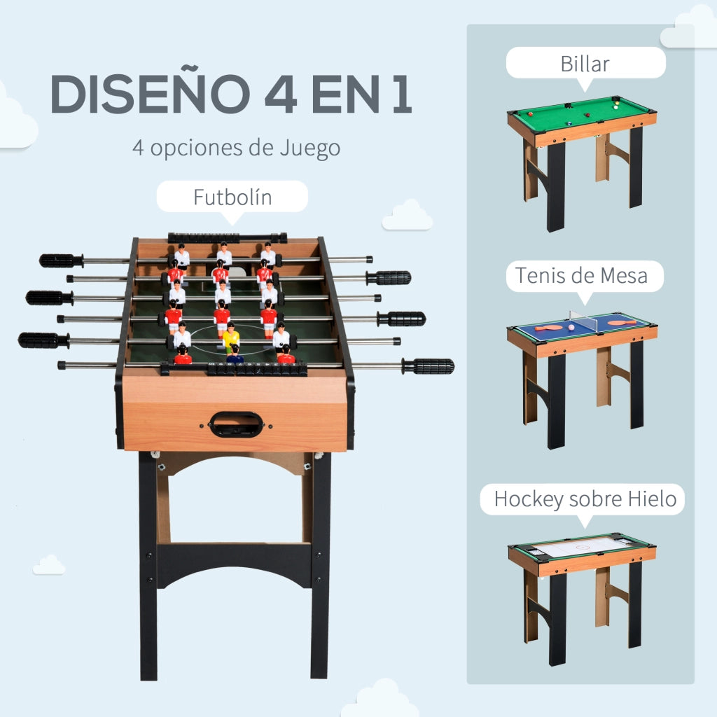 Tavolo da gioco 4 in 1 per bambini ¨C zephmum ¨C legno naturale 92x78x80