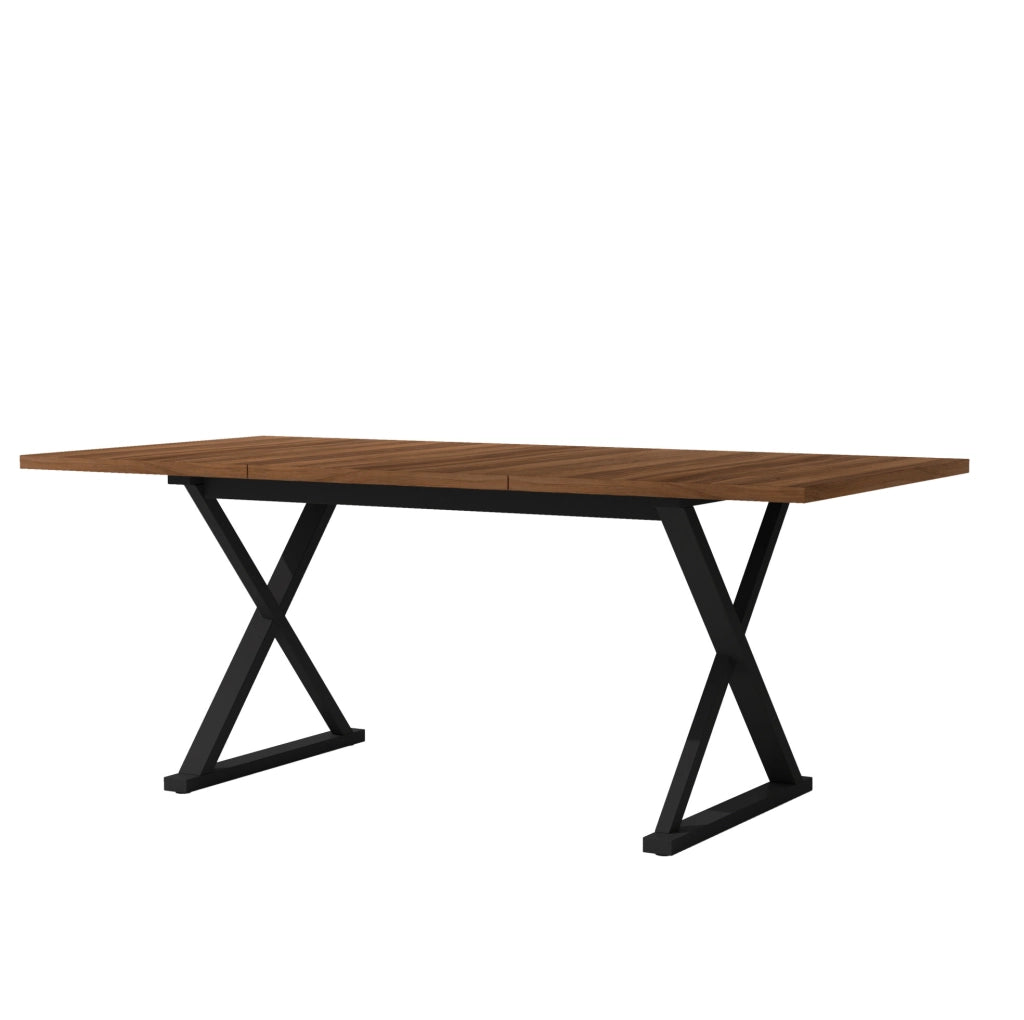 Tavolo da pranzo 180x90x75 cm; per 6-8 persone con gambe a X; MDF noce