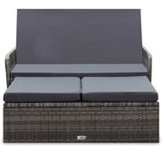 Set Divani da Giardino 2 pz con Cuscini in Polyrattan Grigio 46080