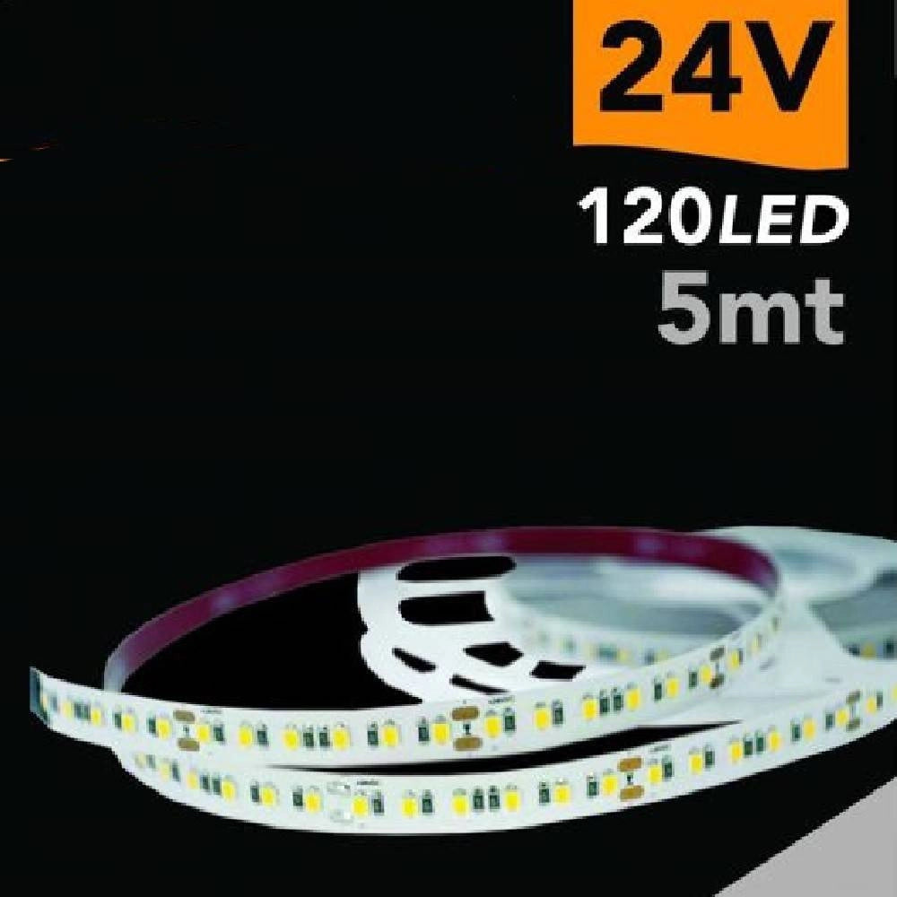 Trade Shop - Striscia Led 2835 Strip 5 Mt 24v 120 Led Smd Luce 3000k 4000k 6500k 2835-24v-5mm -