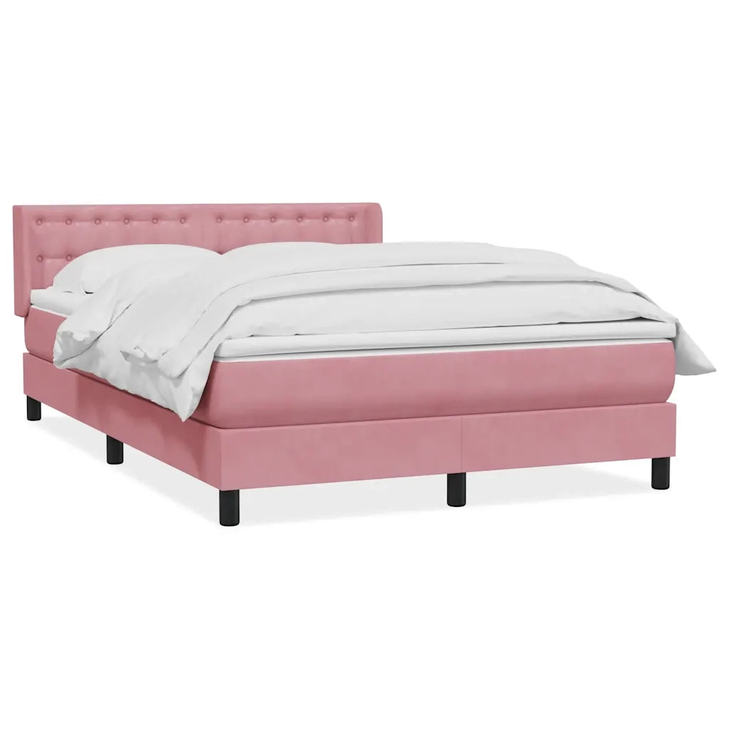 Giroletto a Molle con Materasso Rosa 160x210 cm in Velluto
