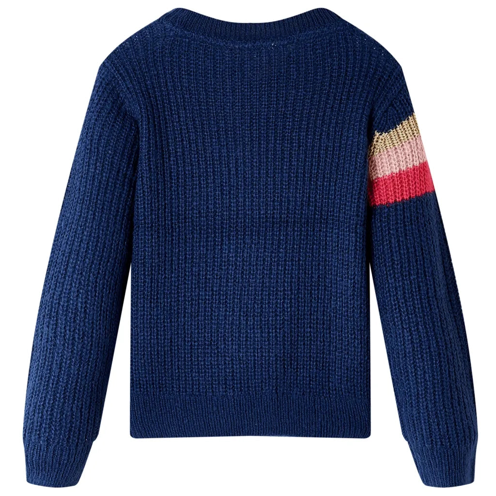 Maglione per Bambini Lavorato a Maglia Blu Marino 140 14533