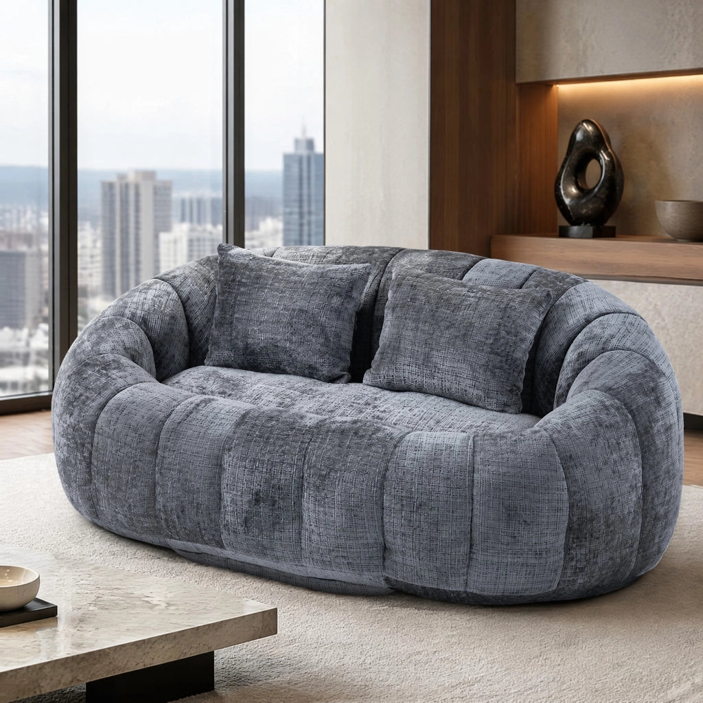 DIVANO Sacco 150x95x63 cm in Chenille Grigio