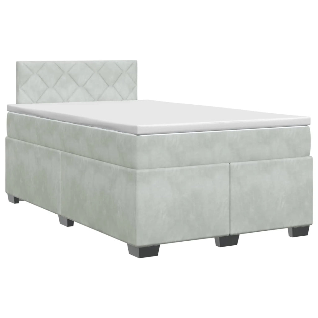 Letto box spring con materasso Grigio Chiaro 120 x 190 cm 3450680