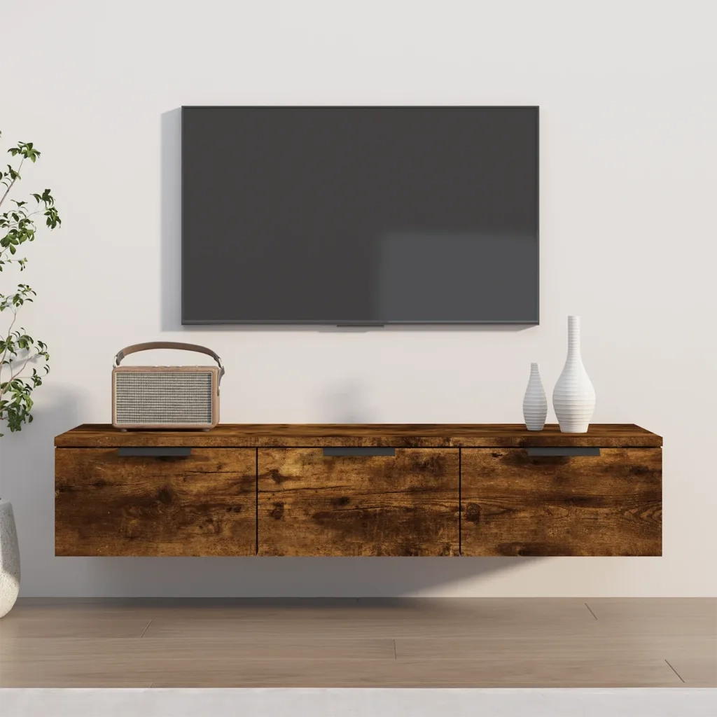 Armadietto a Muro Rovere Fumo 102x30x20 cm in Legno Multistrato 817096