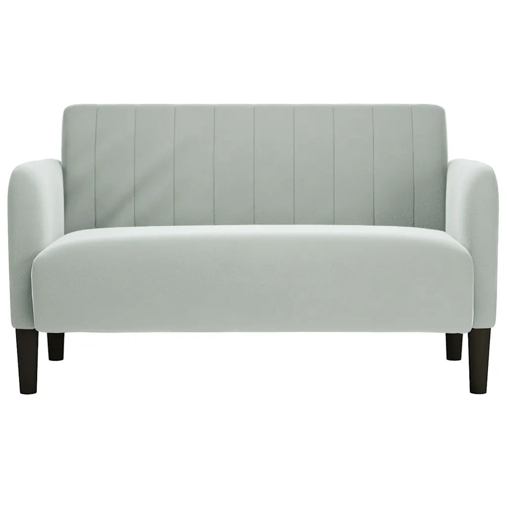Divano | Divano da soggiorno | Sofa Divanetto Grigio Chiaro 109 cm in Velluto