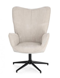 Poltrona Soggiorno 69x72x106 cm Inas in Tessuto Beige