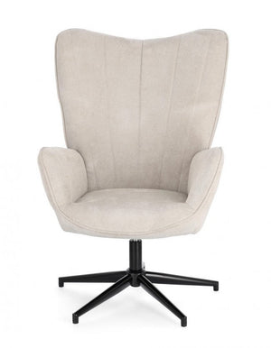 Poltrona Soggiorno 69x72x106 cm Inas in Tessuto Beige