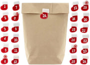 Borse di Carta 24 pezzi - 17 x 27 cm - Fondotondo in Croce - Borse di Regalo - Borse di Confezione - Materia Naturale - 1 strato - Caffè