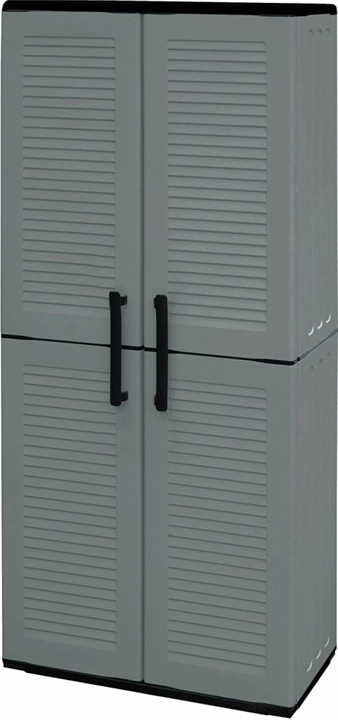 ARMADIO ALTO IN POLIPROPILENE CON 2 ANTE E 3 RIPIANI  68 X 37 X H163 CM
