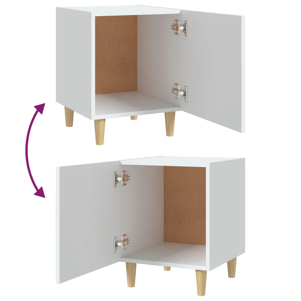 Comodini 2 pz Bianchi in Legno Multistrato cod mxl 30712