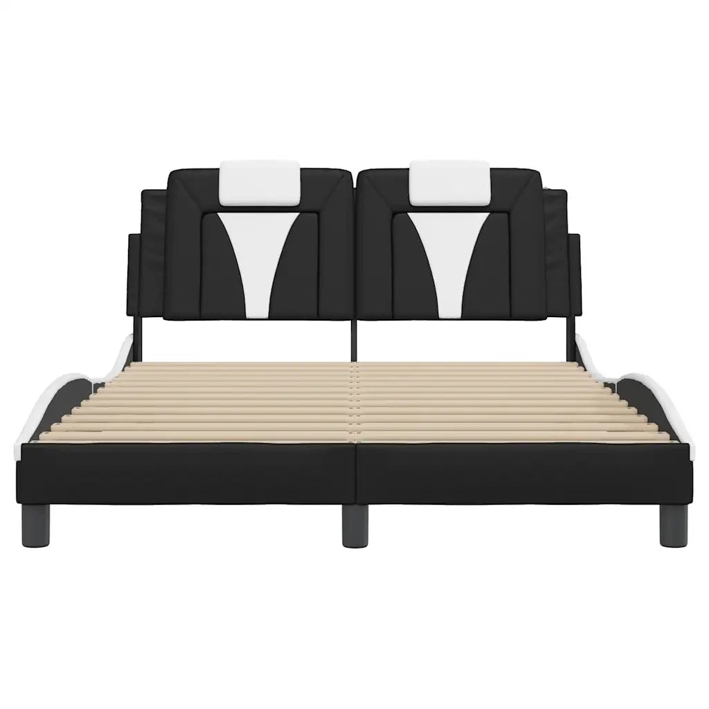Giroletto Viana senza Materasso Nero e Bianco 120x200 cm in Similpelle 3208087