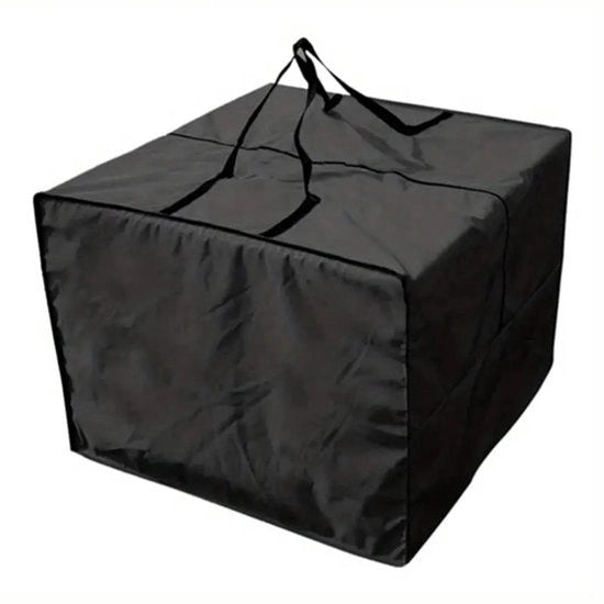 Tas di stoccaggio quadrata imbottita con cerniera e maniglie | Fibre rinforzate, organizzatore per esterno/mobili, copertura protettiva multifunzionale