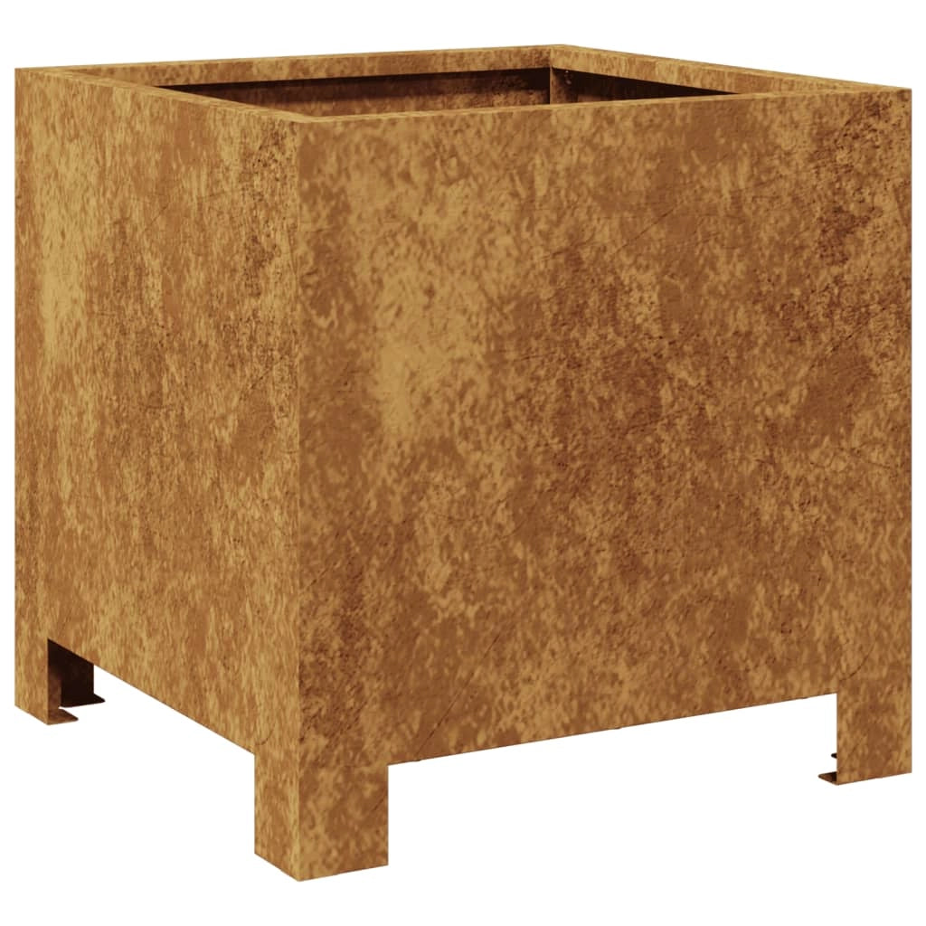 Fioriera rialzata per piante fiori giardino terrazze set da 2 30 x 30 x 30 cm acciaio corten marrone 02_0038918