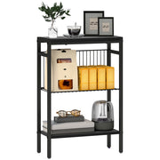 Tavolino da salotto a 3 livelli ¨C zephmum ¨C Nero, metallo, 43x18x62,5cm
