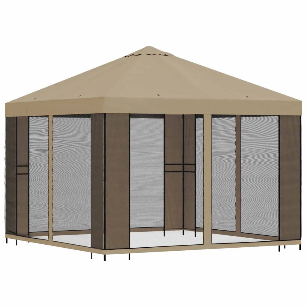 Gazebo | Pergolato da giardino con pareti laterali 3 x 3 m Beige