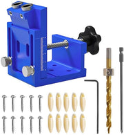 Herramienta di lavorazione del legno con regolazione di distanza - Cassetto di chiusura - Materiale in lega di alluminio - Incluso 10 chiodi - Massimo distacco 39 mm