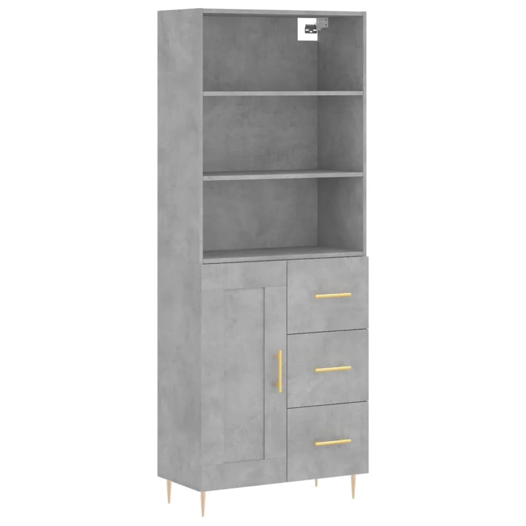 Buffet credenza cassettiera armadio mobile contenitore organizer cucina soggiorno salotto alto 69,5 x 34 x 180 cm legno ingegnerizzato grigio 02_0034614