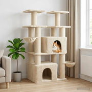 Albero per gatti con pali per graffiare in sisal 2 pz Crema 3422903