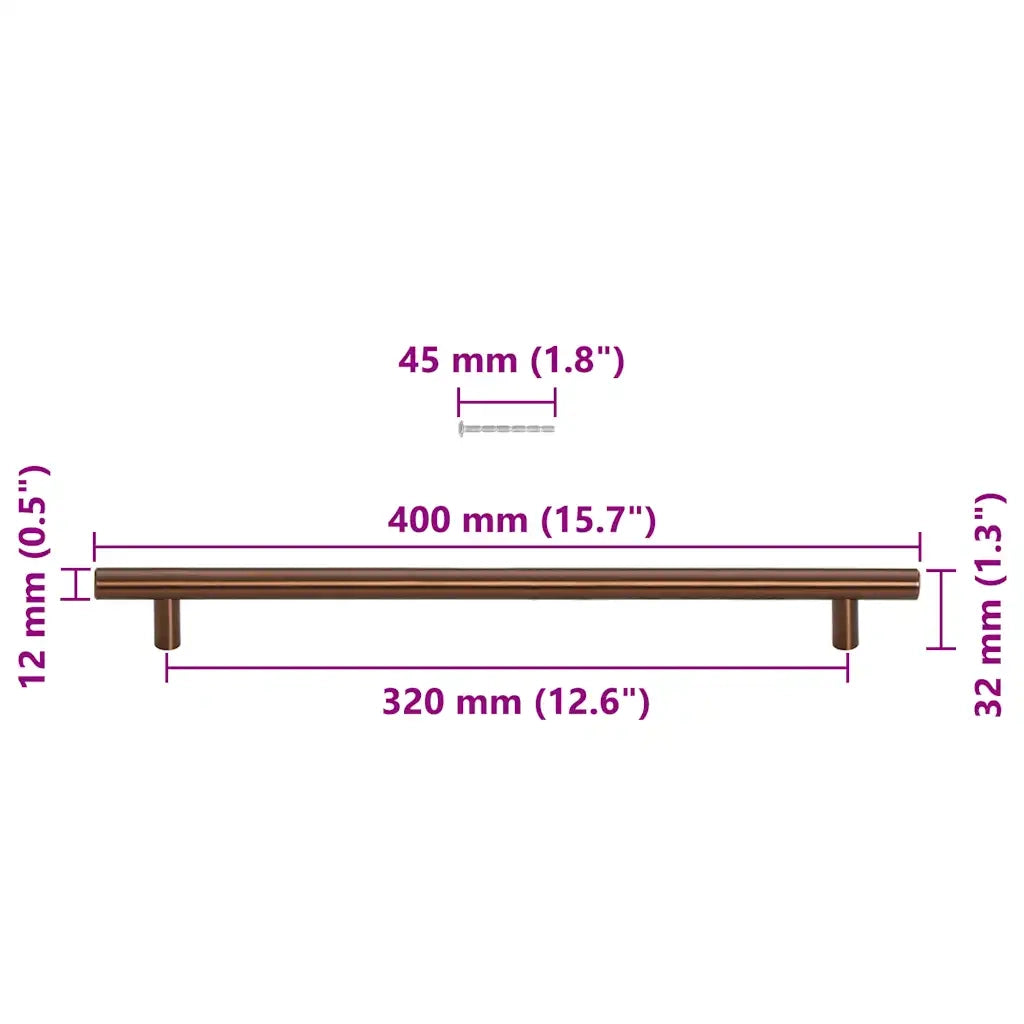 Maniglie per Mobili 5pz Bronzo 320mm in Acciaio Inox 155378