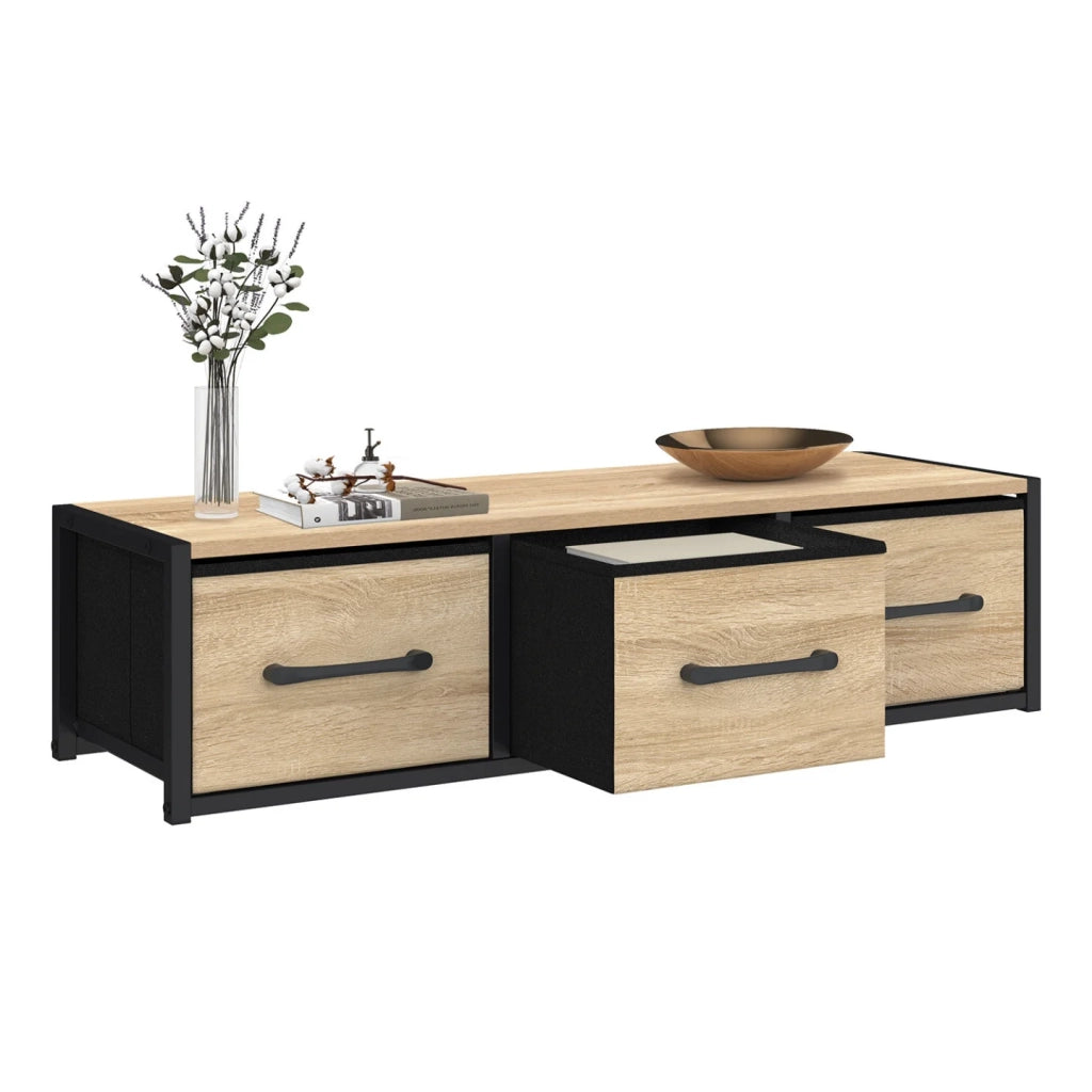 IDMarket - Consolle a muro a 3 cassetti dal design industriale UTAH