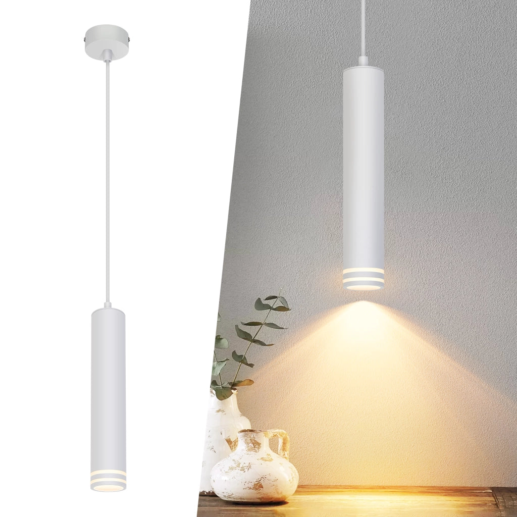 Lampada a sospensione ZMH GU10 Cilindro 1 luce bianco moderno per cucina Camera da letto Soggiorno