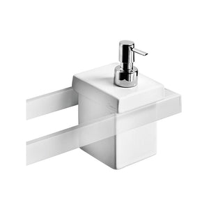 Lineabeta - Dispenser sapone Skuara con contenitore in ceramica bianco 300 ml