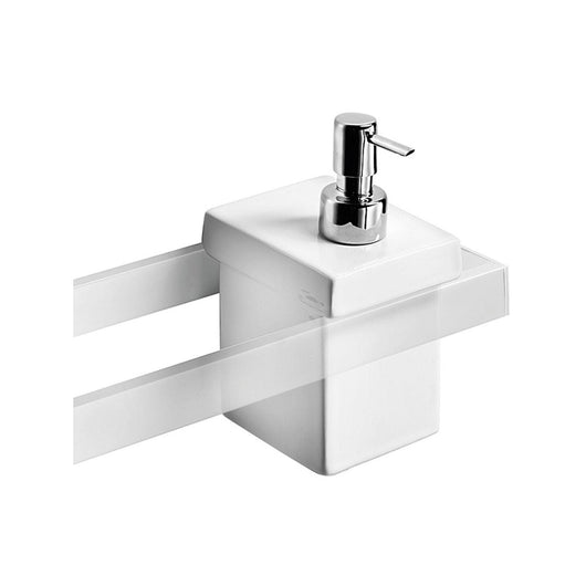 Lineabeta - Dispenser sapone Skuara con contenitore in ceramica bianco 300 ml