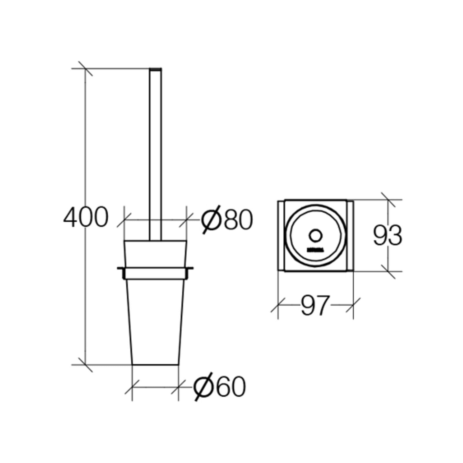 Lineabeta - Portascopino Skuara in acciaio lucido