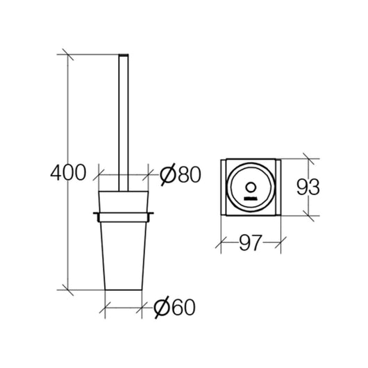 Lineabeta - Portascopino Skuara in acciaio lucido