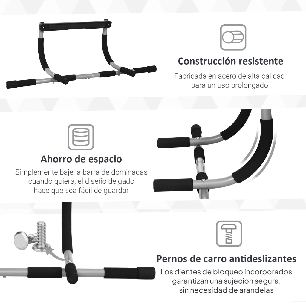 Sbarra per Trazioni a Soffitto ¨C Xylo ¨C Allenamento Pull-Up Portata 110kg 92x40x17cm Nero