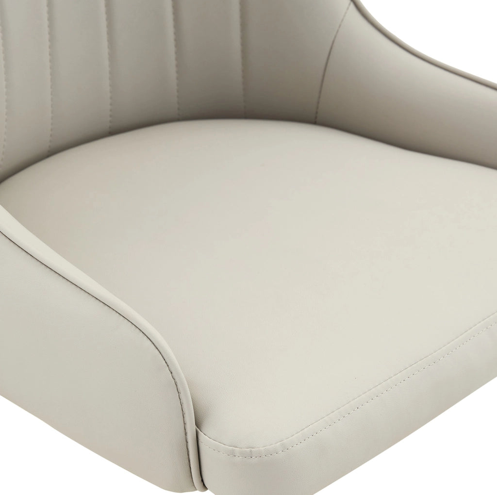 Set di 2 sedie ergonomiche con schienale a fulmine in PU nero e grigio caldo