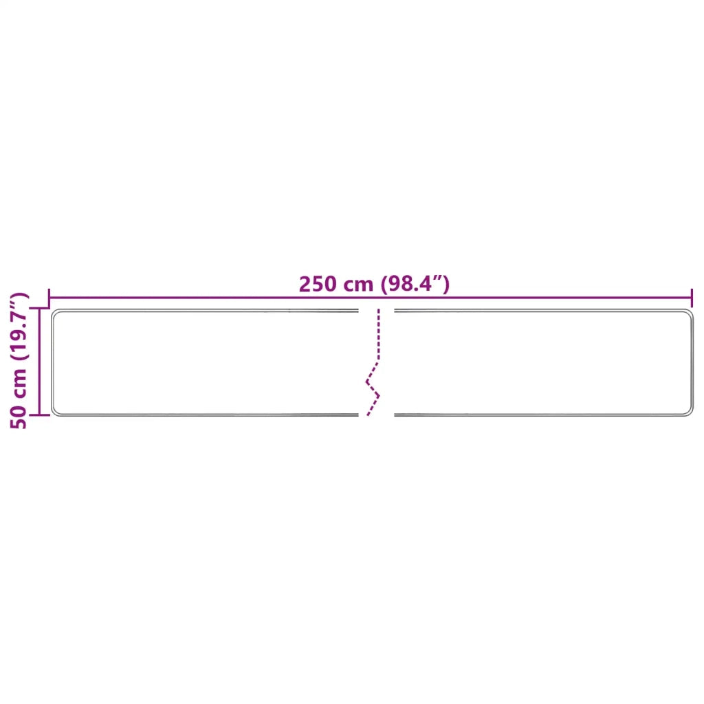 Runner Tappeto MARSA Crema 50 x 250 cm Poliestere e PVC