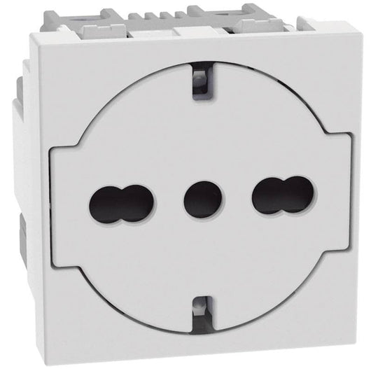 Presa flat Schuko Standard Bticino MATIXGO P40 2 moduli bianca JW4140A16F