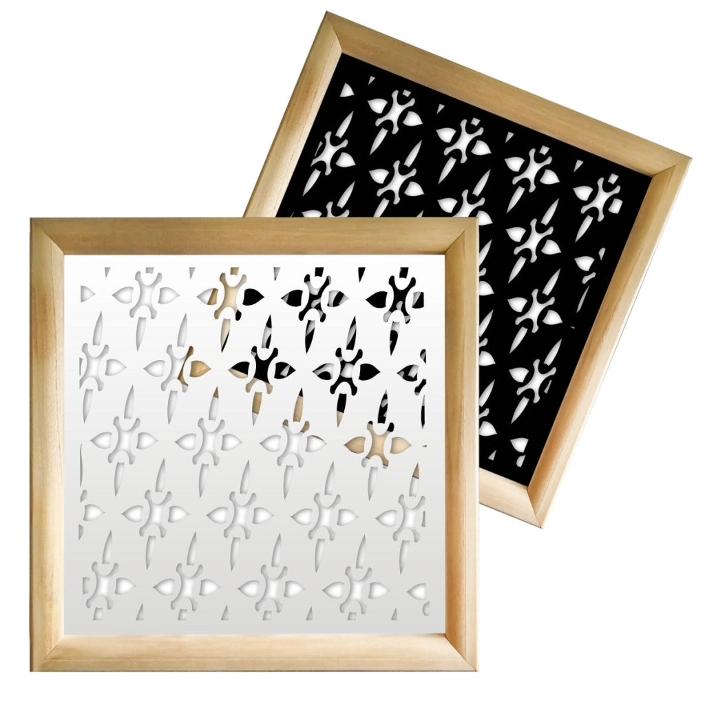 ZED - Moduli Decorativi in Legno e PVC Misura: 98x98 cm, Colore: bianco