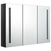 Mobile da bagno con specchio LED 89 x 14 x 62 cm nero lucido 02_0006576