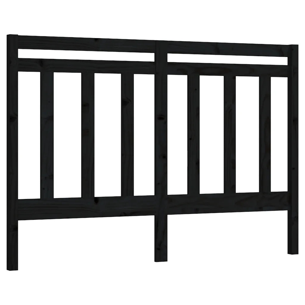Testiera per Letto Nera 156x4x100 cm in Legno Massello di Pino 817799
