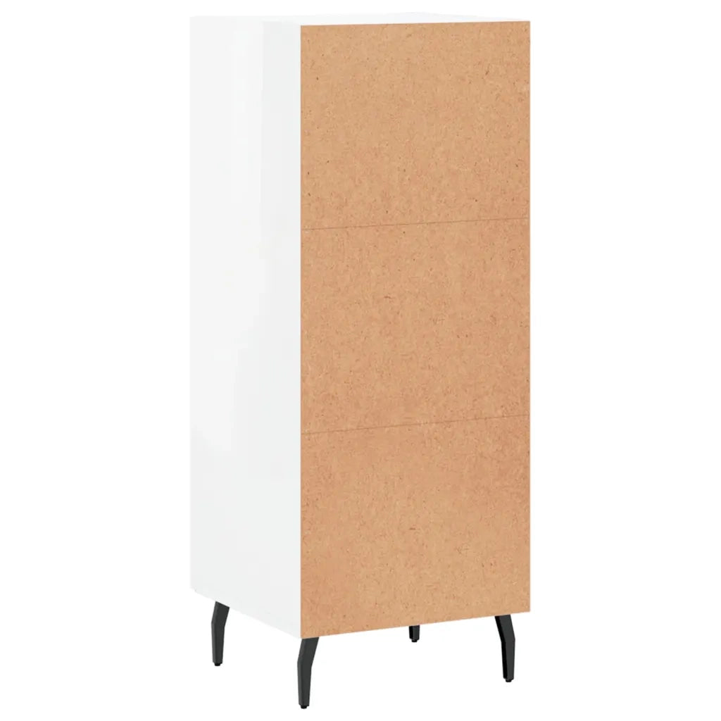 Credenza | Madia | Buffet da pranzo | Armadio da pranzo Bianco Lucido 34,5x34x90 cm in Legno Multistrato