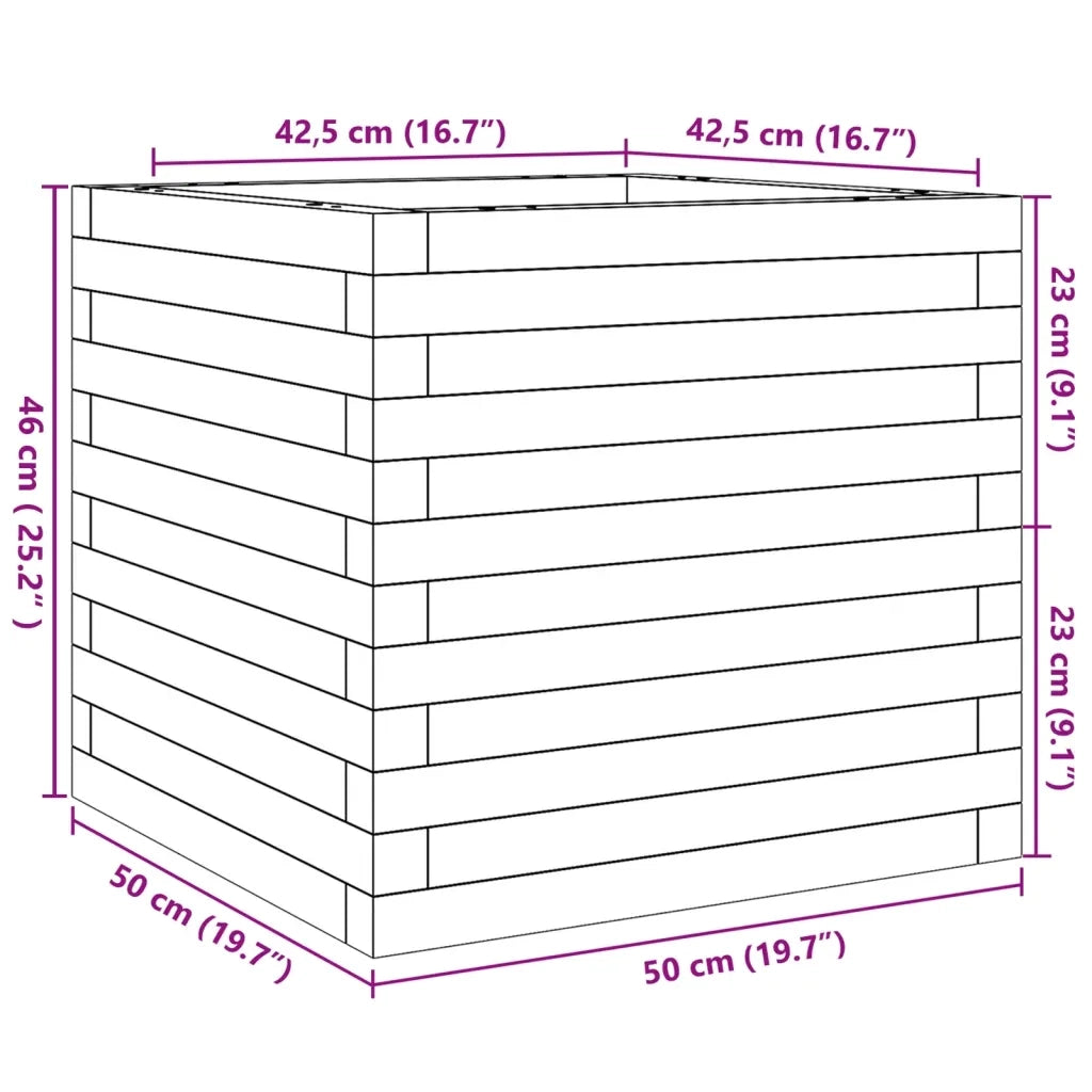 Fioriera da Giardino 50x50x46 cm in Legno Massello di Douglas 3282407