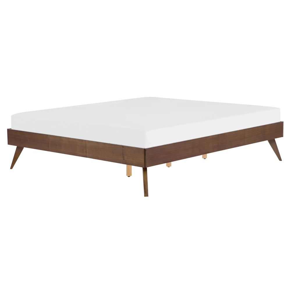 Letto 160 x 200 cm in frassino scuro 160 x 200 cm con rete a doghe